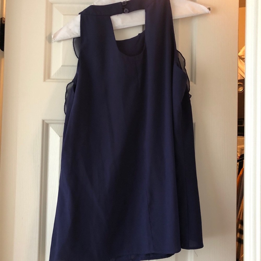 Purple Ruffle Front Top - Picture 2 of 3